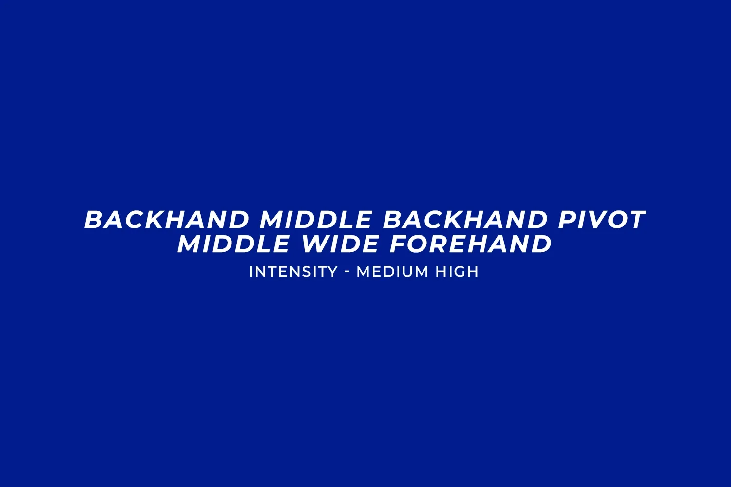Animated diagram of the backhand, middle, backhand, pivot, middle, wide forehand footwork drill