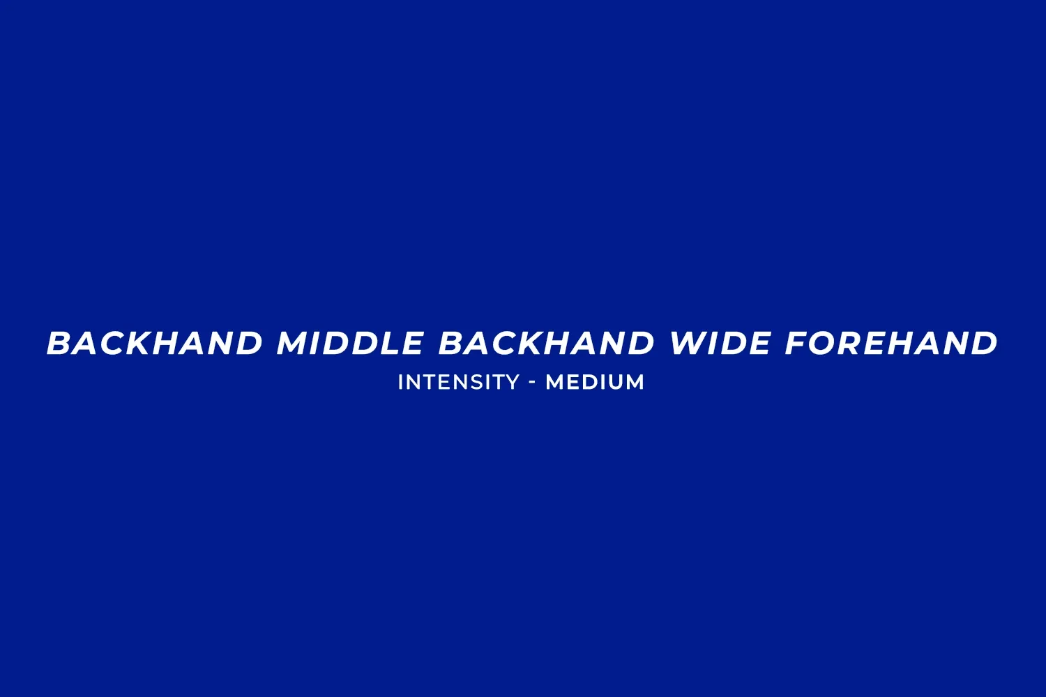 Animated diagram of the backhand, middle, backhand, wide forehand footwork drill