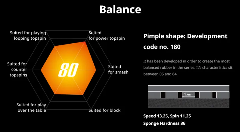 A graphic of the Butterfly Tenergy 80 Balance
