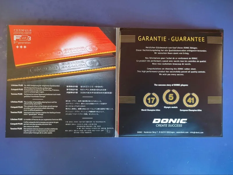 A picture of the Donic Baracuda Packaging