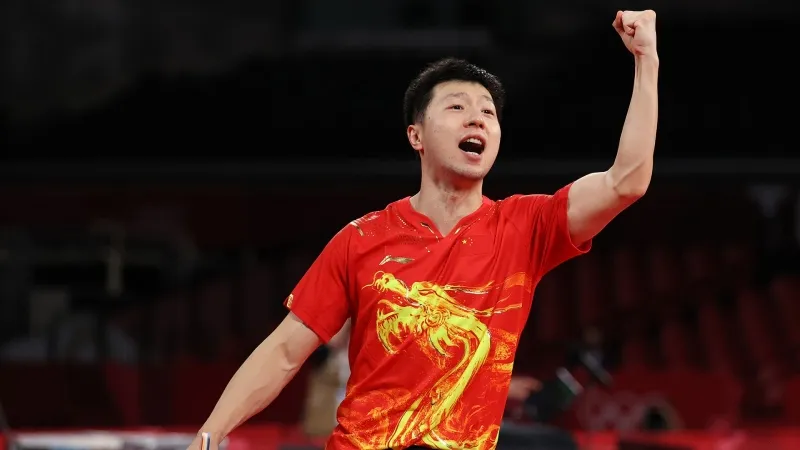 A picture of Ma Long, the highest-paid table tennis player.