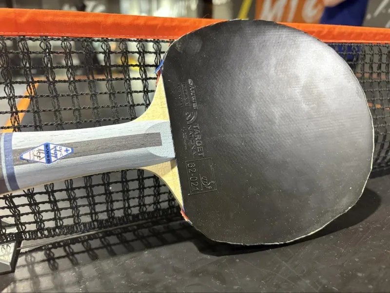 Sanwei Target National on a racket