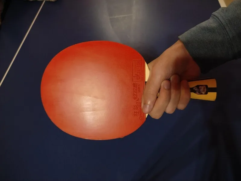 A picture of the Shakehand Grip Finger Placement Step 3