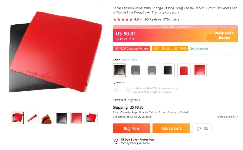 The product description of The Huieson Rubber from AliExpress