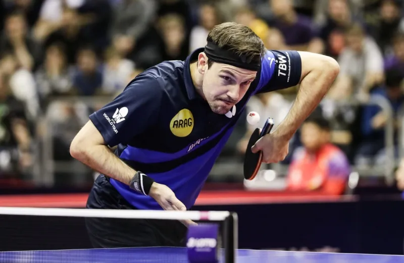 A picture of Timo Boll playing Table Tennis