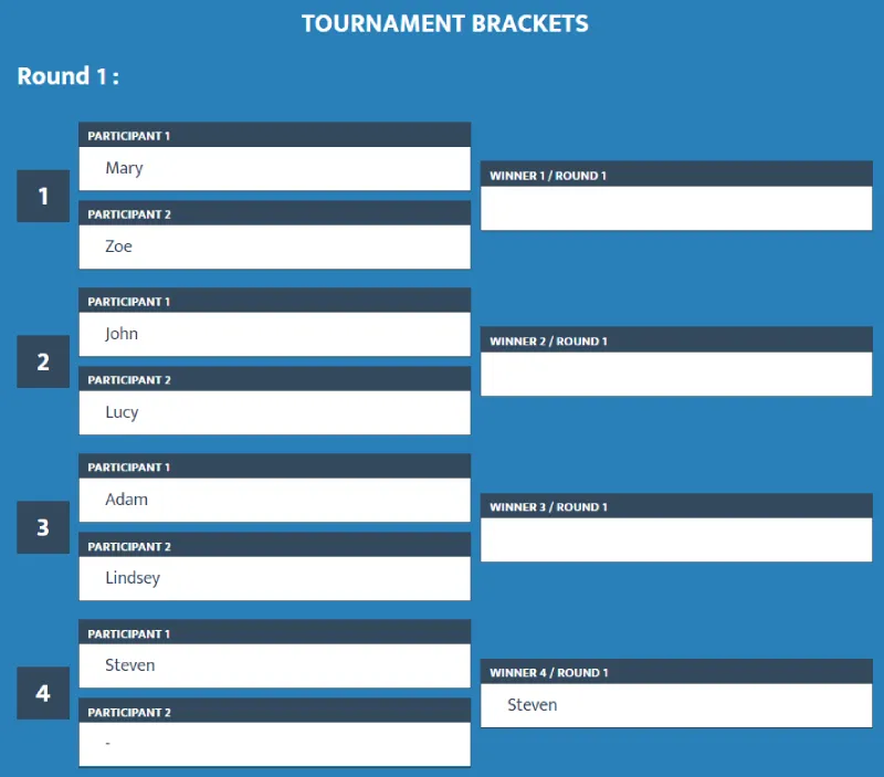 A graphic of a Tournament Brackets
