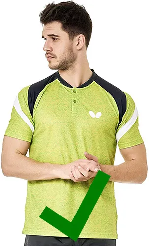 Wearing a sleeved shirt - correct