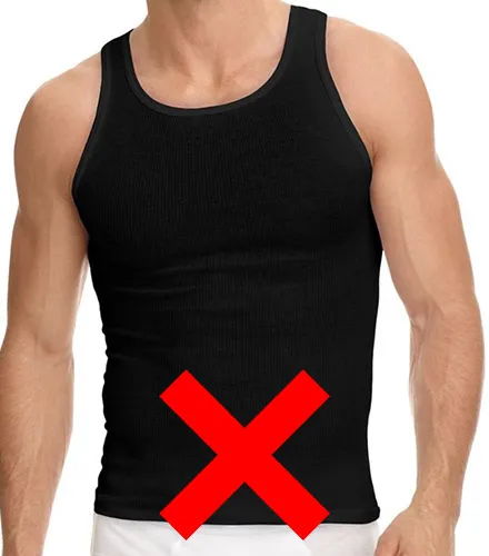 Wearing a sleeveless shirt - incorrect